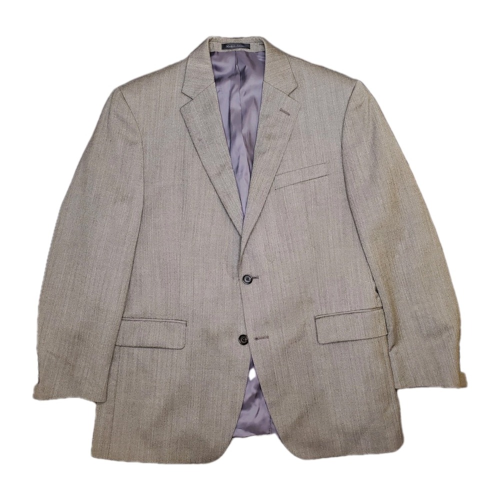 Ralph Lauren Blazer Jacket Coat Men 42R Gray Herringbone 100% Wool